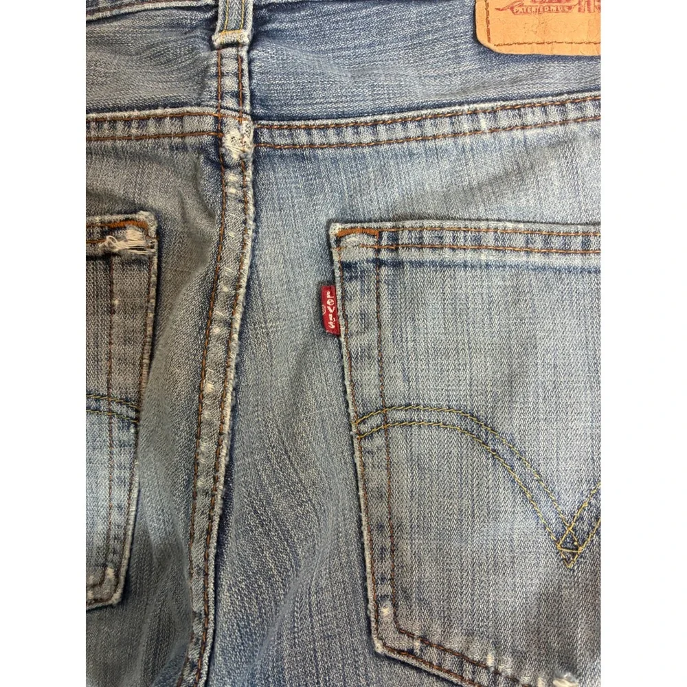Levis 514 Straight Leg Jeans Light Wash Distressed Thrashed Skater Grunge 34x26